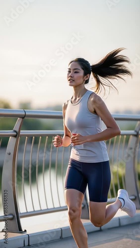 ランニングする女性
