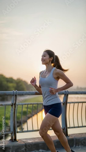 ランニングする女性