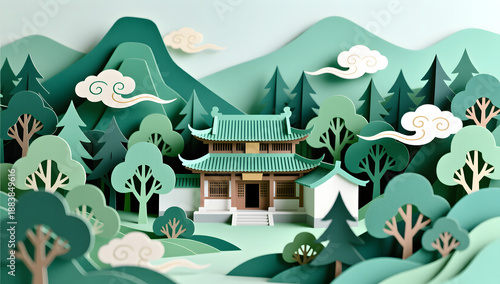 Ancient secluded house deep in the mountains and forests