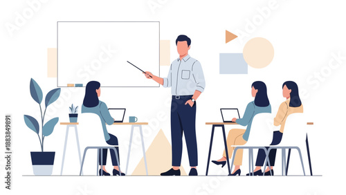 Business Meeting Presentation - Training Session with Instructor and Employees