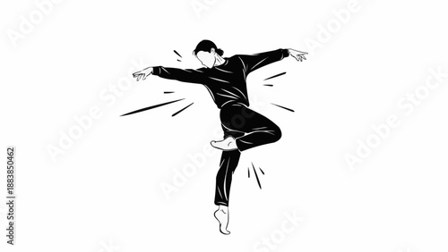 Graceful Dancer Performing Ballet Moves with Elegance.