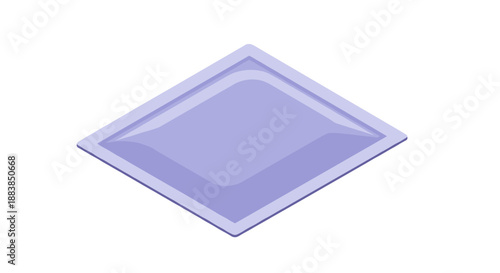 Soft sachet pack with smooth texture and simple design, isolated on a clean white background, showcasing minimalist packaging concept