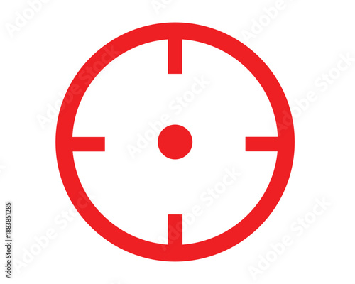 Red target symbol on a white background.