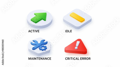 System Status Indicators with Various Conditions.