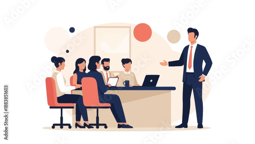 Business Meeting: Speaker Presenting to Colleagues in Office