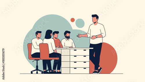 Business Meeting: Team Collaboration and Presentation