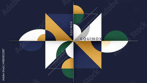 Geometric abstract design with EQUINOX text representing balance and symmetry ideal for branding and modern graphic art