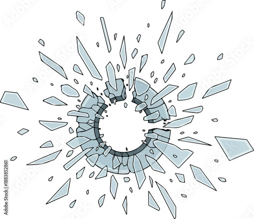 Striking conceptual graphic of a brittle ring dramatically shattering outwards into sharp, scattered pieces