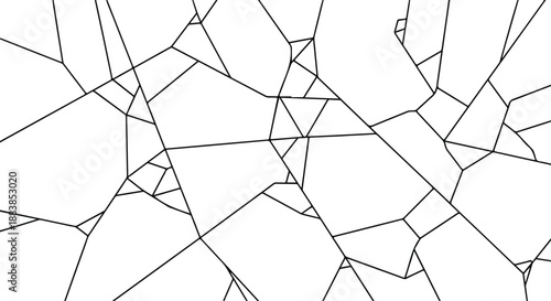 Intricate abstract geometric network on white canvas, illustrating complex connections and conceptual spatial relationships