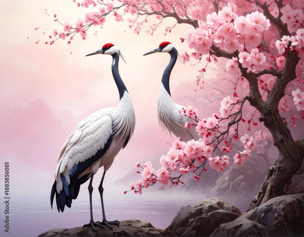 Fototapeta premium Illustration of a blue heron
