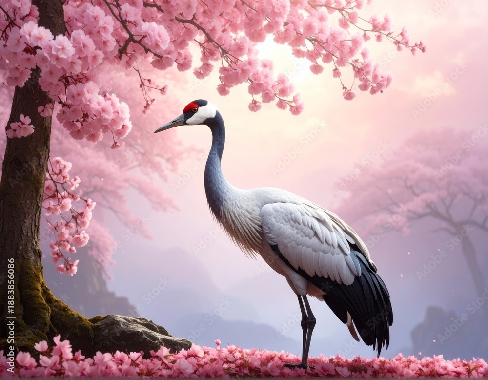 Fototapeta premium Illustration of a blue heron