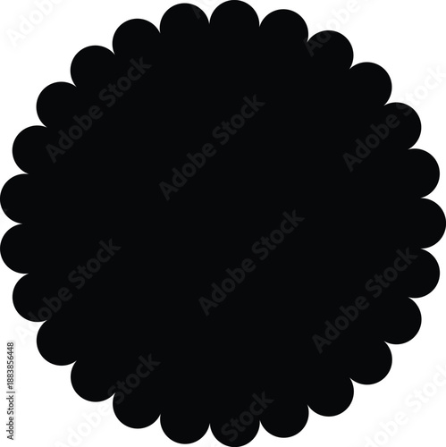 Black flower shaped on white background 1