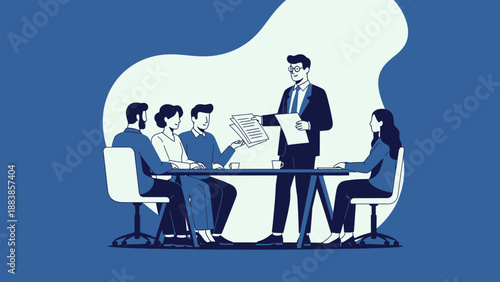 Business MEETING: Team Collaboration, Presentation, and Discussion