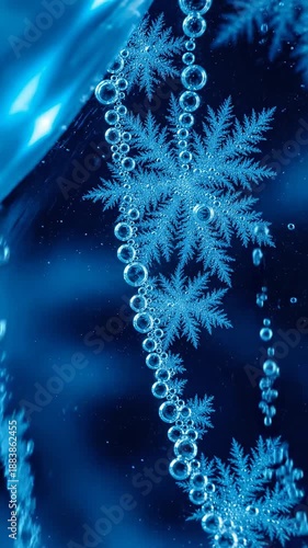 Wallpaper Mural Abstract Aquatic Snowflake Crystal Formation Captured in Striking Blue Tones Torontodigital.ca