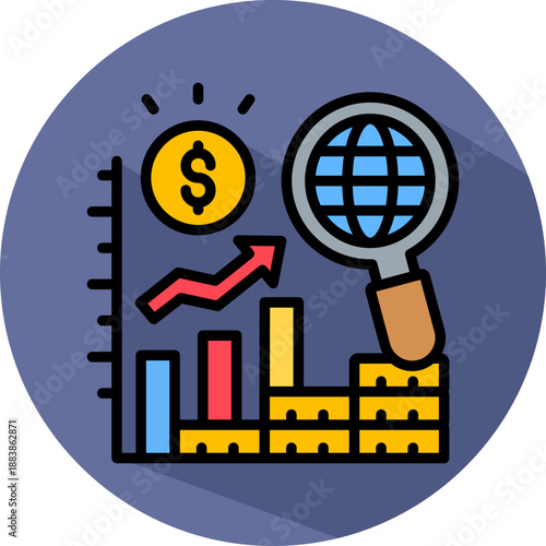 Economic Signal isometric icon
