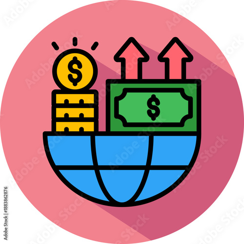 Global Inflation isometric icon