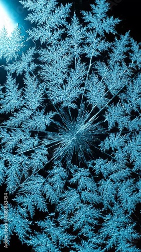 Wallpaper Mural Abstract Blue Fractal Ice Crystal Formation Snowflake Macro Animation Torontodigital.ca