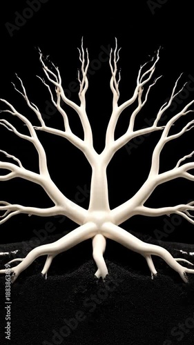 Wallpaper Mural Abstract Branching Structures Growing From Dark Sand With Black Background Torontodigital.ca