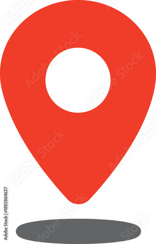 赤いピン　カラーの位置情報マーク　ベクターイラスト素材
