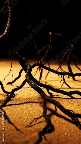 Wallpaper Mural Abstract Cinematic Sequence of Branch Structures in a Gritty, Textured Environment Torontodigital.ca