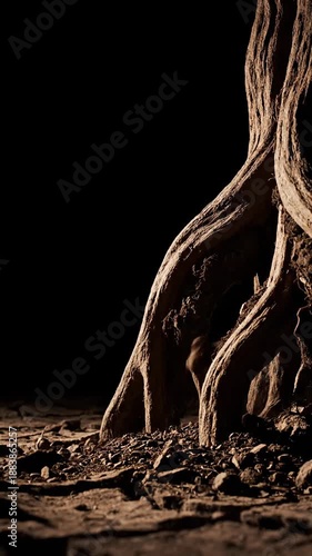 Wallpaper Mural Abstract Cinematic Sequence Of Tree Roots Evolving From Soil In Dramatic Lighting Torontodigital.ca