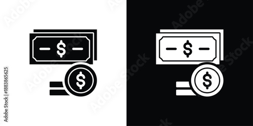 Earning  Icon Sheet Black And White