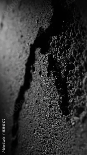 Wallpaper Mural Abstract Close-Up of a Textured Surface With Deep Shadows And Cracks in Monochromatic Torontodigital.ca