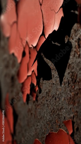 Wallpaper Mural Abstract Close-Up of Peeling Red Paint on Rusty Metal Surface Texture Background Torontodigital.ca