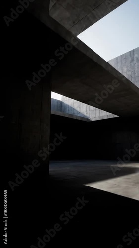 Wallpaper Mural Abstract Concrete Architecture With Dramatic Lighting And Geometric Forms Presentation Torontodigital.ca