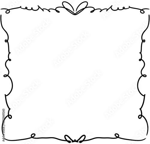 It is a letter frame drawn with black lines.