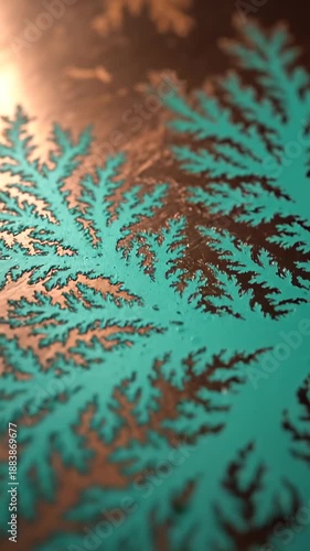 Wallpaper Mural Abstract Copper Surface Showing A Unique Cyan Dendritic Pattern Design Elements Torontodigital.ca