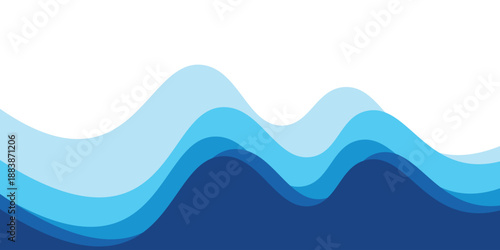 Sea waves layered vector background illustration and sea beach. modern design illustration eps10