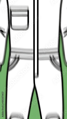 White Mechanic Jumpsuit with Green Background Isolated Footage