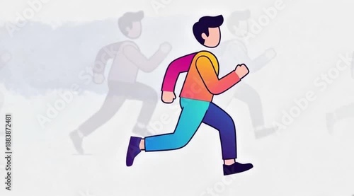 running man and woman