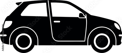 Elegant black swan silhouette vector icon isolated on white background for luxury logo design wedding invitation or nature branding