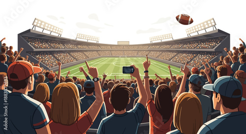 The spectators cheered enthusiastically as they watched the soccer game in the packed stadium.