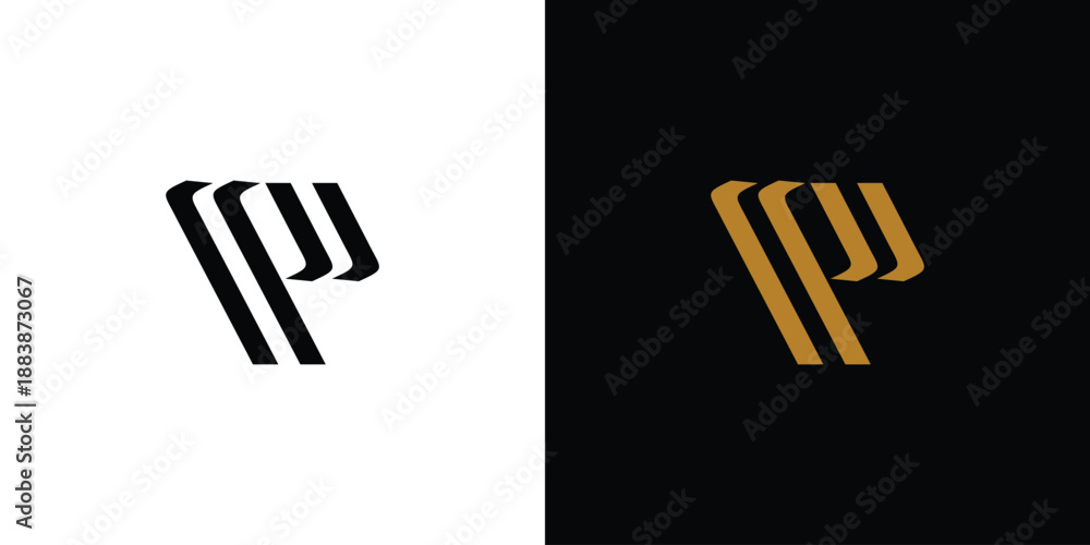 Obraz premium Modern and unique P logo design
