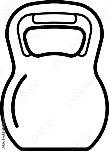 Minimalist kettlebell line art vector illustration isolated on white background for fitness gym workout strength training health branding and sport icon