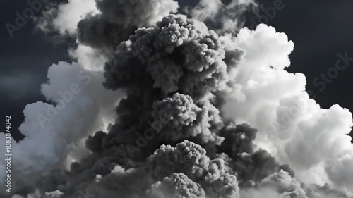 Volcanic Eruption Clouds Filling the Sky.