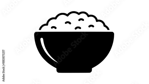 Silhouette bowl filled with popcorn on white background