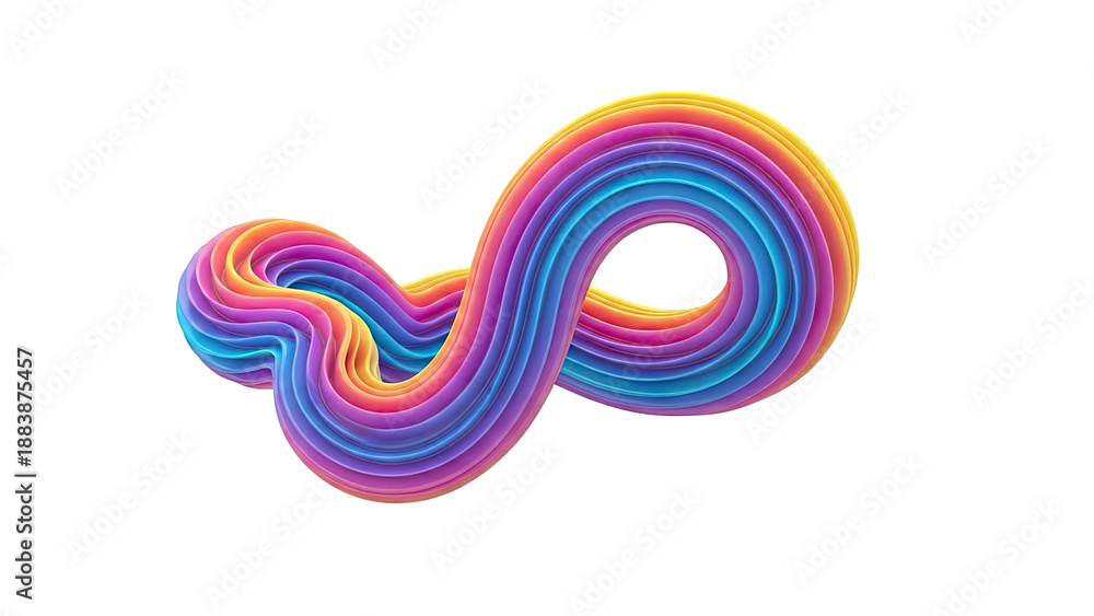 Obraz premium Abstract Swirling Ribbon with Rainbow Colors