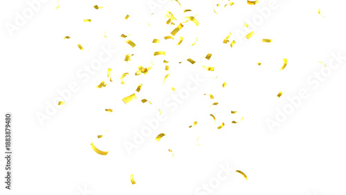 3d render multicolored confetti explosion. Colorful bright confetti isolated on transparent PNG