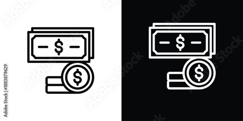 Earning  Icon Sheet Black And White