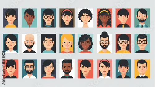 Diverse Group of People Portraits Collection.