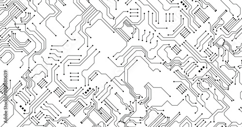 Grey technology on white background.2d illustration Abstract futuristic electronic circuit technology background science background. 