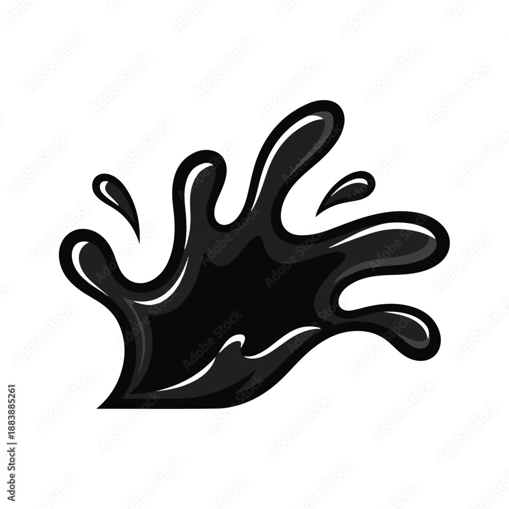 Obraz premium A black liquid splatter on a white background