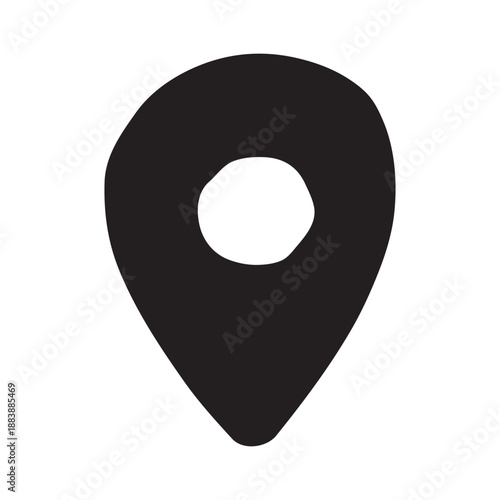Hand drawn map pin Map marker pointer sign GPS and mapping tools Location pin symbol Pinpoint clipart in doodle style Single element for web, design