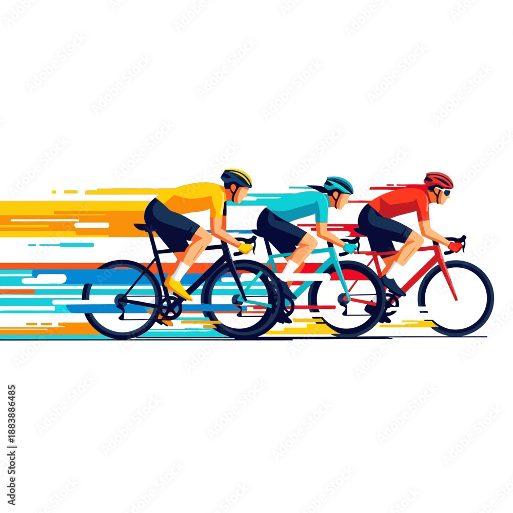 Fototapeta premium Cyclists Racing Fast Motion