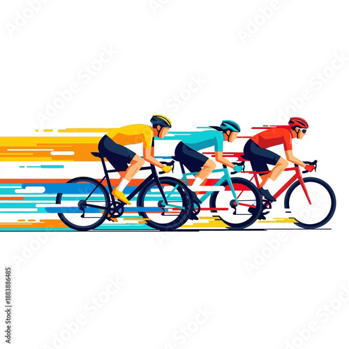 Cyclists Racing Fast Motion