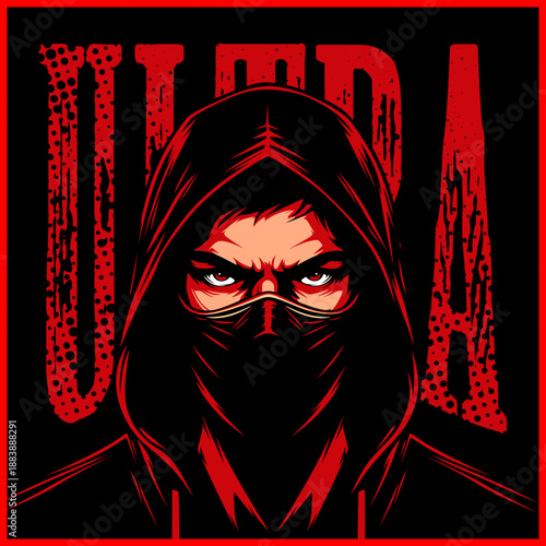 vector illustration of a ultras football sticker logo design